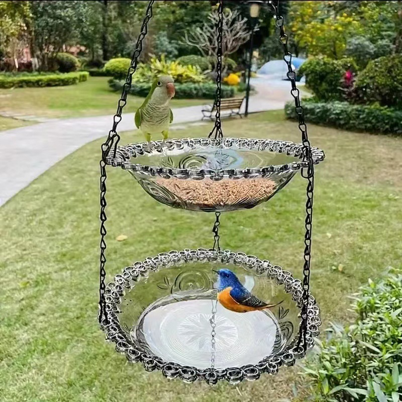 🐦Vintage stílusú függő madáretető és fürdő