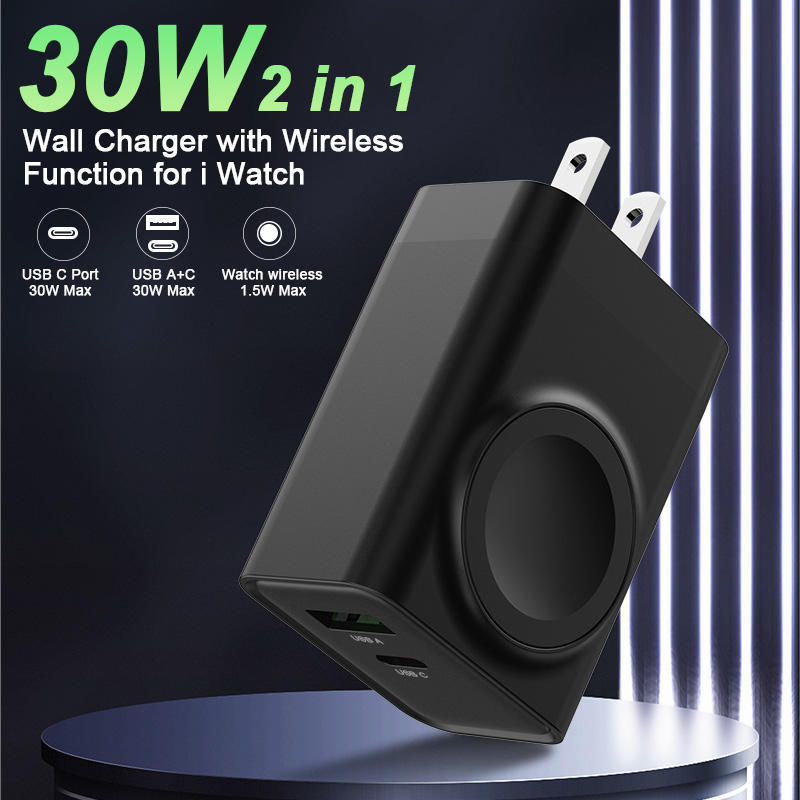⚡🔋 3 az 1-ben vezeték nélküli fali töltő Apple Watch-hoz – Telefon, óra és fülhallgató egyszerre ⏱️✨