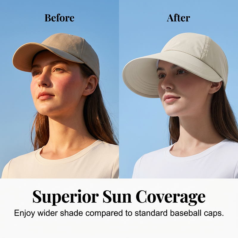 ☀️🧢 Stílusos Női Napellenző – Baseball Dizájn, Széles Karima & Kényelem 🎁💖