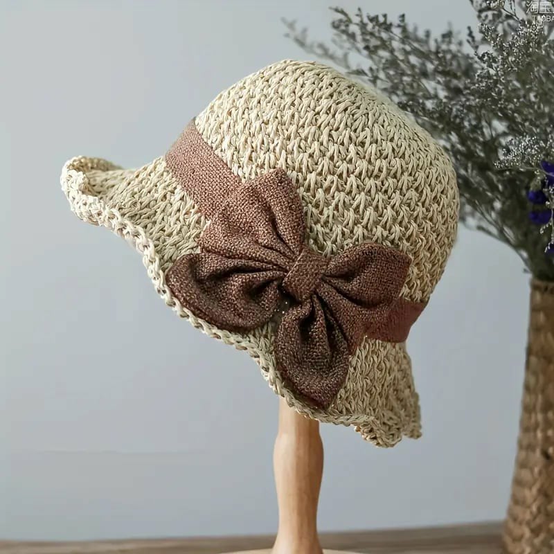 🎀 50% ZNIŻKI! 👒 Słomkowy Kapelusz Damski Retro z Kokardą – Składany, Przewiewny, Ochrona UV na Lato