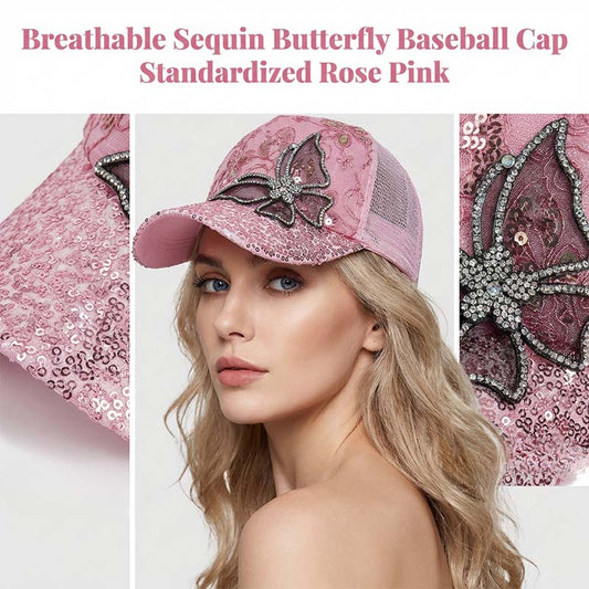 📦 Utánvétes fizetés – Flitteres baseballsapka "Crystal Butterfly" | Csillogó kétoldalas flitterek, csillogó pillangós minta 🧢✨