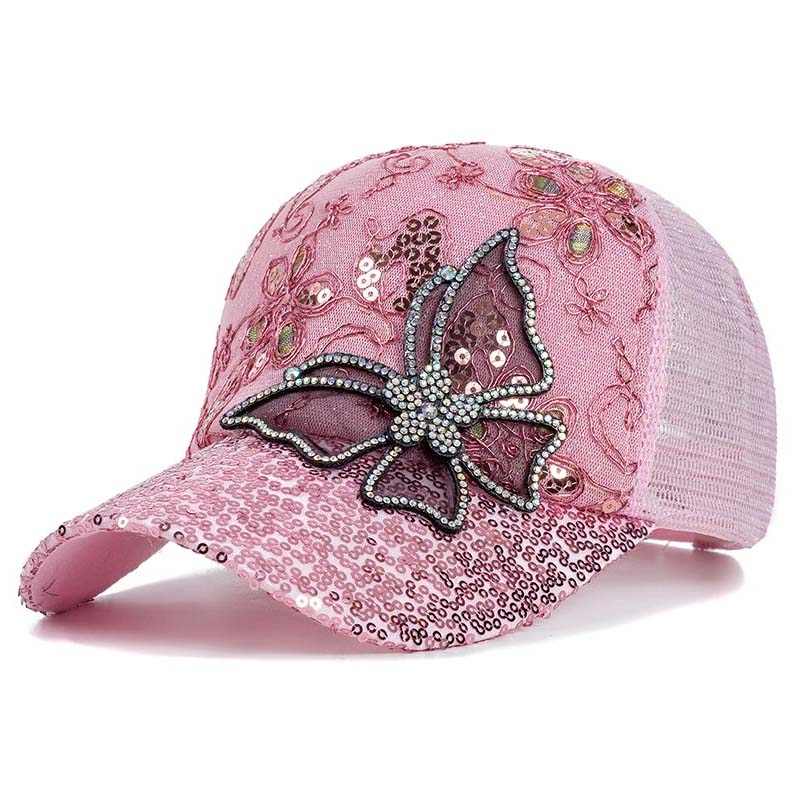 📦 Utánvétes fizetés – Flitteres baseballsapka "Crystal Butterfly" | Csillogó kétoldalas flitterek, csillogó pillangós minta 🧢✨
