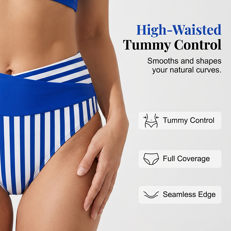 👙 Színblokkos bikini S-3XL: Stílusos és formázó, kétrészes fürdőruha 🌊