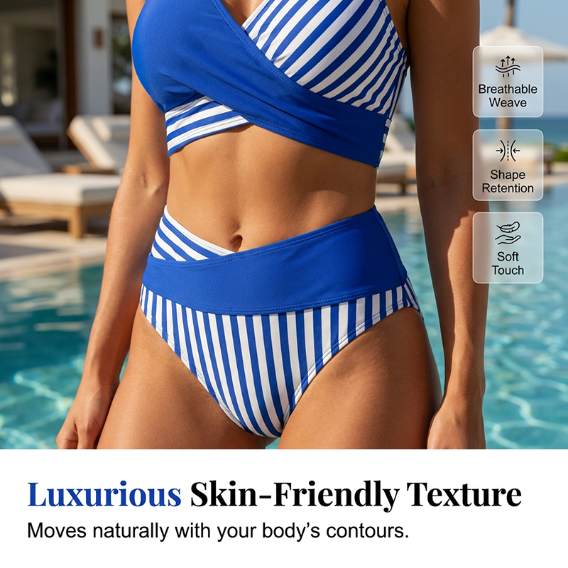 👙 Színblokkos bikini S-3XL: Stílusos és formázó, kétrészes fürdőruha 🌊