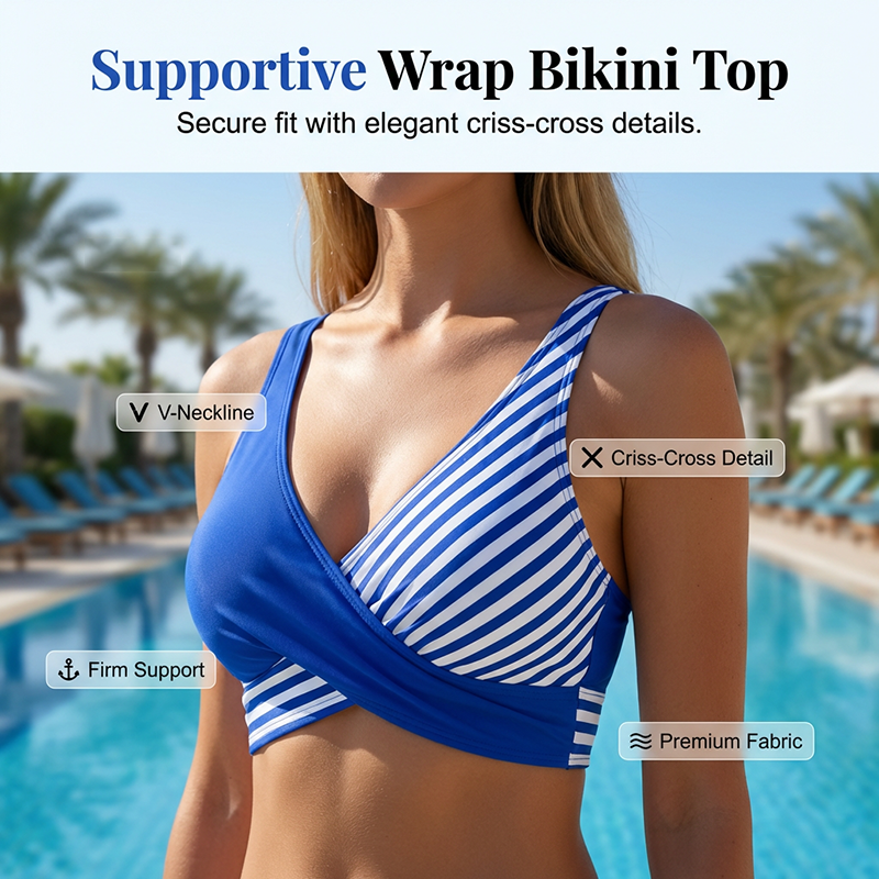 👙 Színblokkos bikini S-3XL: Stílusos és formázó, kétrészes fürdőruha 🌊