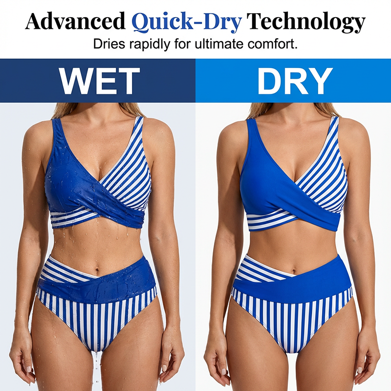 👙 Színblokkos bikini S-3XL: Stílusos és formázó, kétrészes fürdőruha 🌊