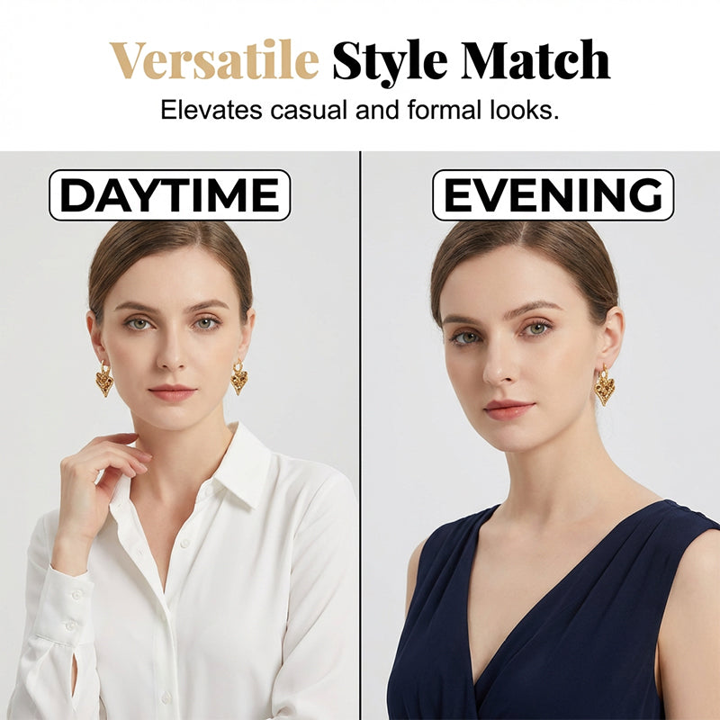 ✨ Fényes szív alakú fülbevalók – elegánsak és bármilyen alkalomra alkalmasak