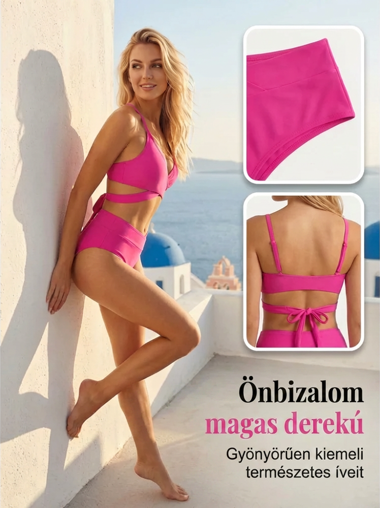👙 Szexi, kétdarabos női bikini szett, csipkés díszítéssel | Állítható pántok, divatos megjelenés – utánvéttel ☀️✨