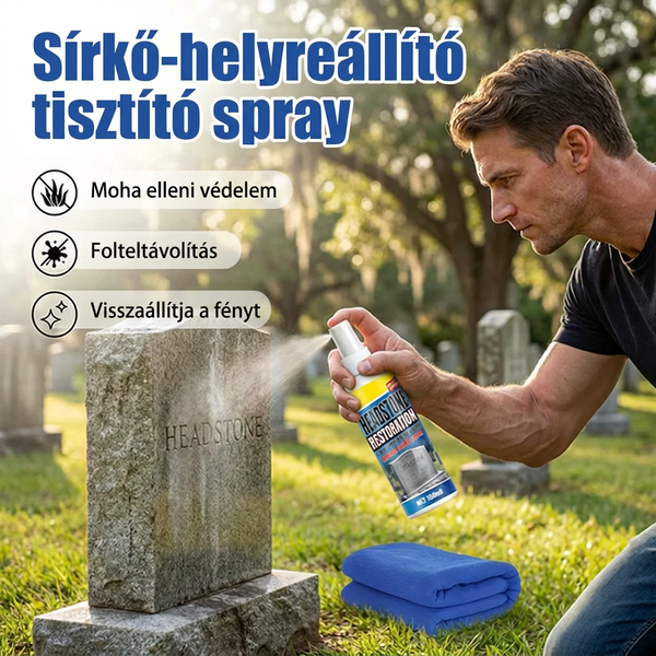 🏛️ Sírtisztító spray – gyors hatású | Gránithoz, márványhoz, kék kőhöz, természetes kőhöz🌿