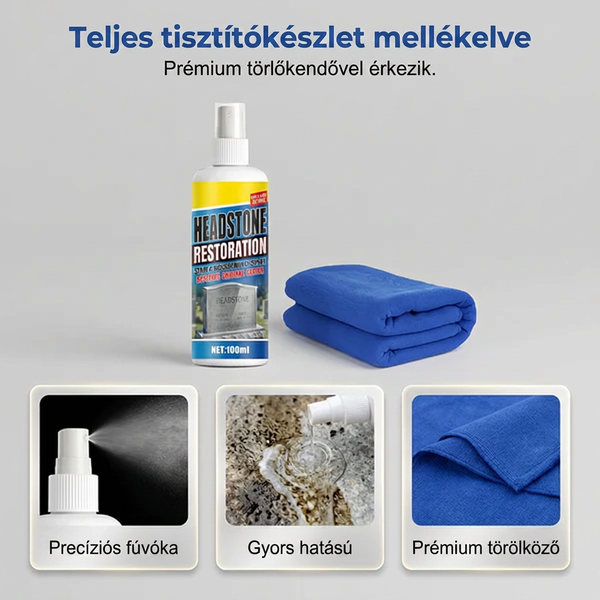 🏛️ Sírtisztító spray – gyors hatású | Gránithoz, márványhoz, kék kőhöz, természetes kőhöz🌿