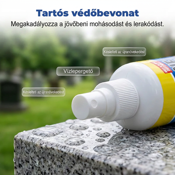 🏛️ Sírtisztító spray – gyors hatású | Gránithoz, márványhoz, kék kőhöz, természetes kőhöz🌿