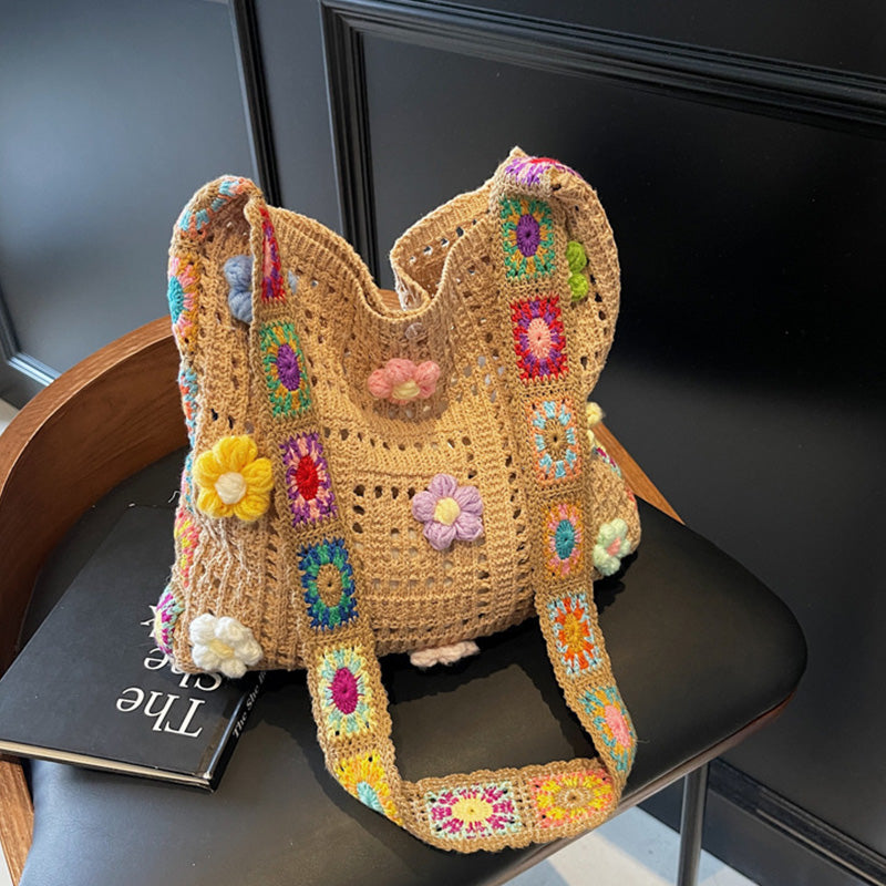 🧺 OGRANICZONA CZASOWO 50% ZNIŻKI! ✨ Torba etniczna szydełkowa dla kobiet – boho, pojemna, uniwersalna 🌼
