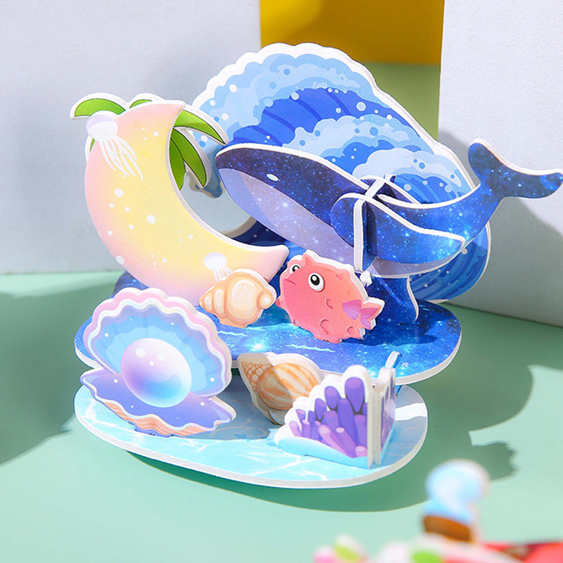 🧩 Építse fel saját 3D világát – 3D papír puzzle építőkészlet (4 darab, ragasztó nélkül) – Utánvétes 🏰