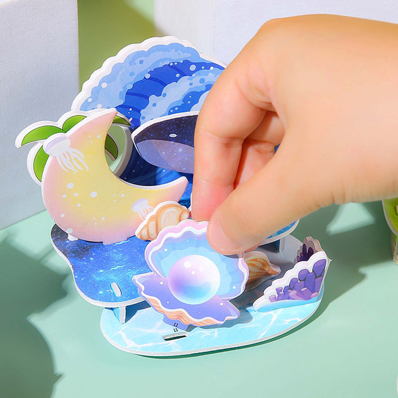 🧩 Építse fel saját 3D világát – 3D papír puzzle építőkészlet (4 darab, ragasztó nélkül) – Utánvétes 🏰