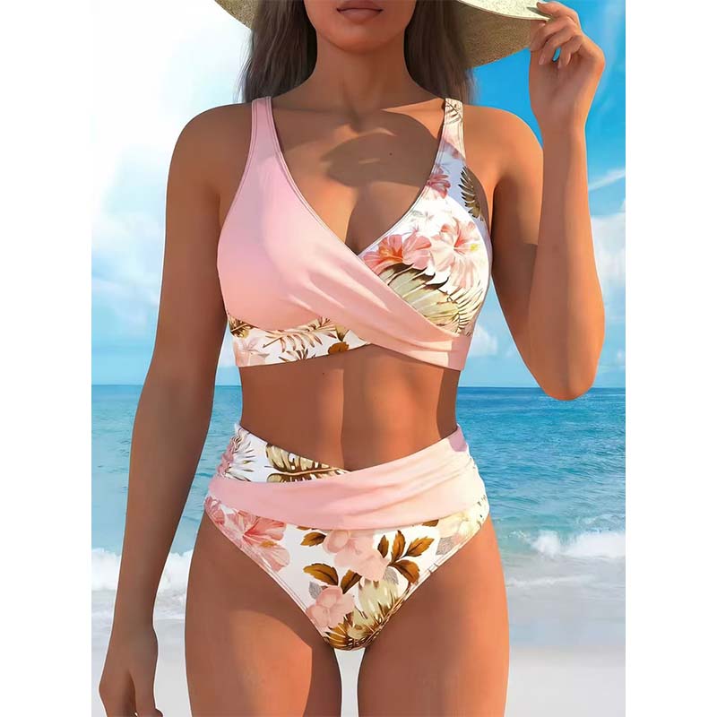 🌸🌿 Hangsúlyozd az alakod – Női virágmintás, magas derekú bikini szett (EU S-XL) 🌊👙