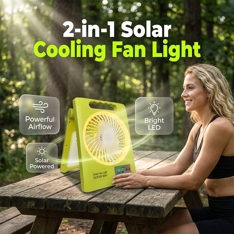 💡 Napenergiával működő ventilátor LED-es lámpával