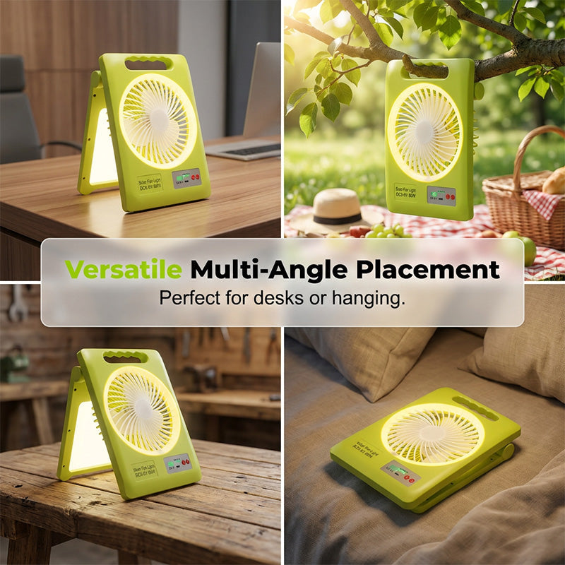 💡 Napenergiával működő ventilátor LED-es lámpával