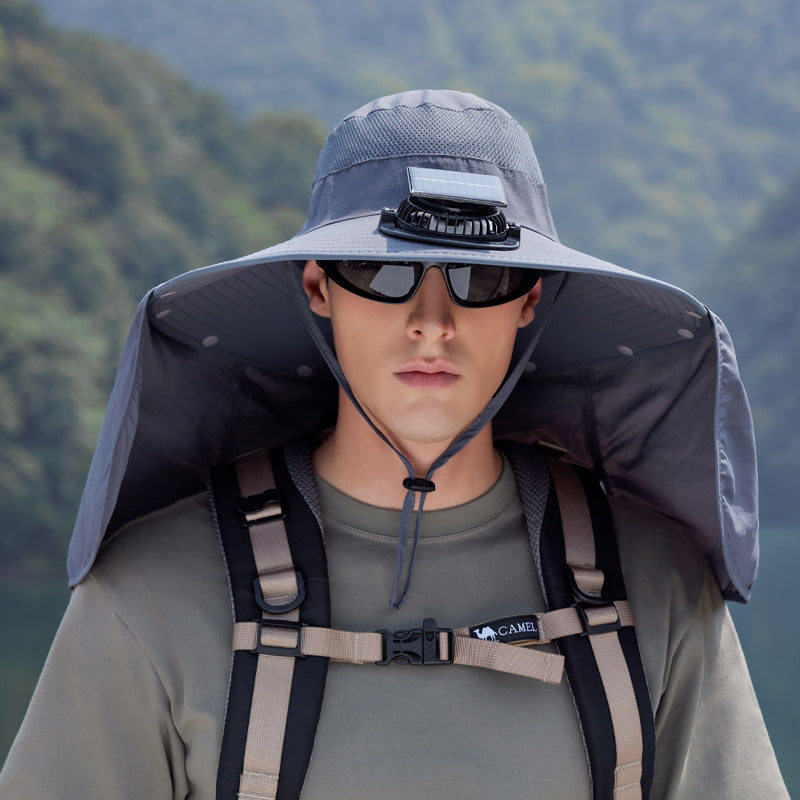 🎣 Beépített ventilátorral ellátott szabadtéri horgász sapka – lélegző hálós anyag, állítható szellőzés – utánvéttel 💪