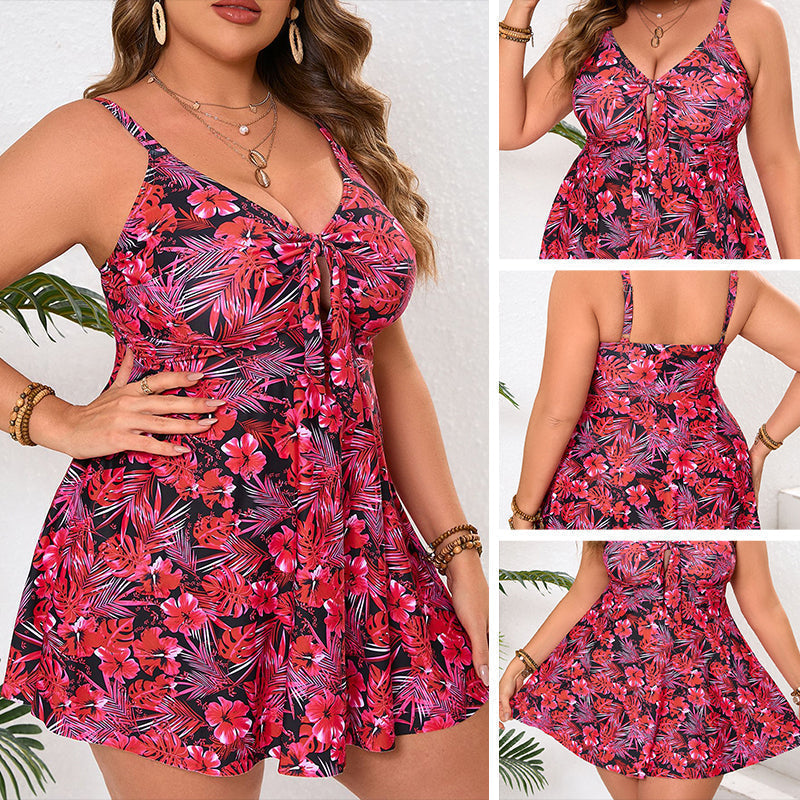 🌸👙 Virágmintás fürdőruha, plus size – elegáns stílus és kényelem a strandon