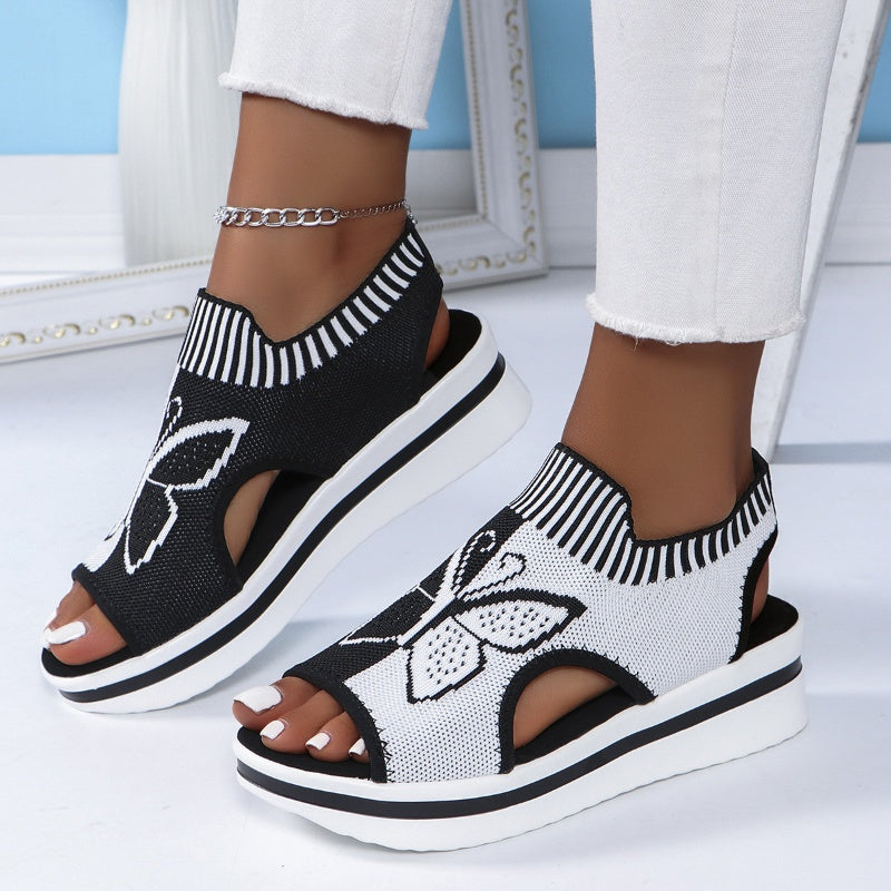🦋👡Női szabadidős, nyitott orrú, vastag talpú strandpapucs (EU 36-43) 🏖️