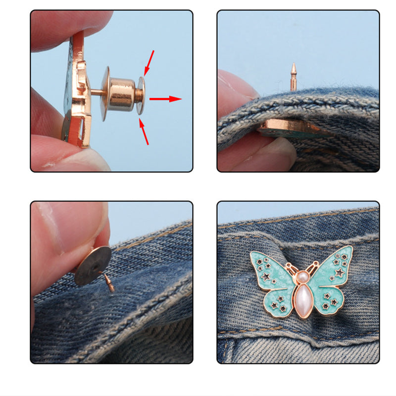 🌸🦋  Levehető, pillangó alakú övcsat – szerszám nélkül állítható, ideális farmerokhoz, szoknyákhoz és ruhákhoz✨👗