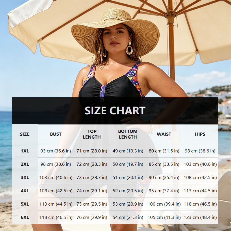 👙Női laza szabású fürdőruha, amely egy tankini felsőből és egy rövidnadrágból áll