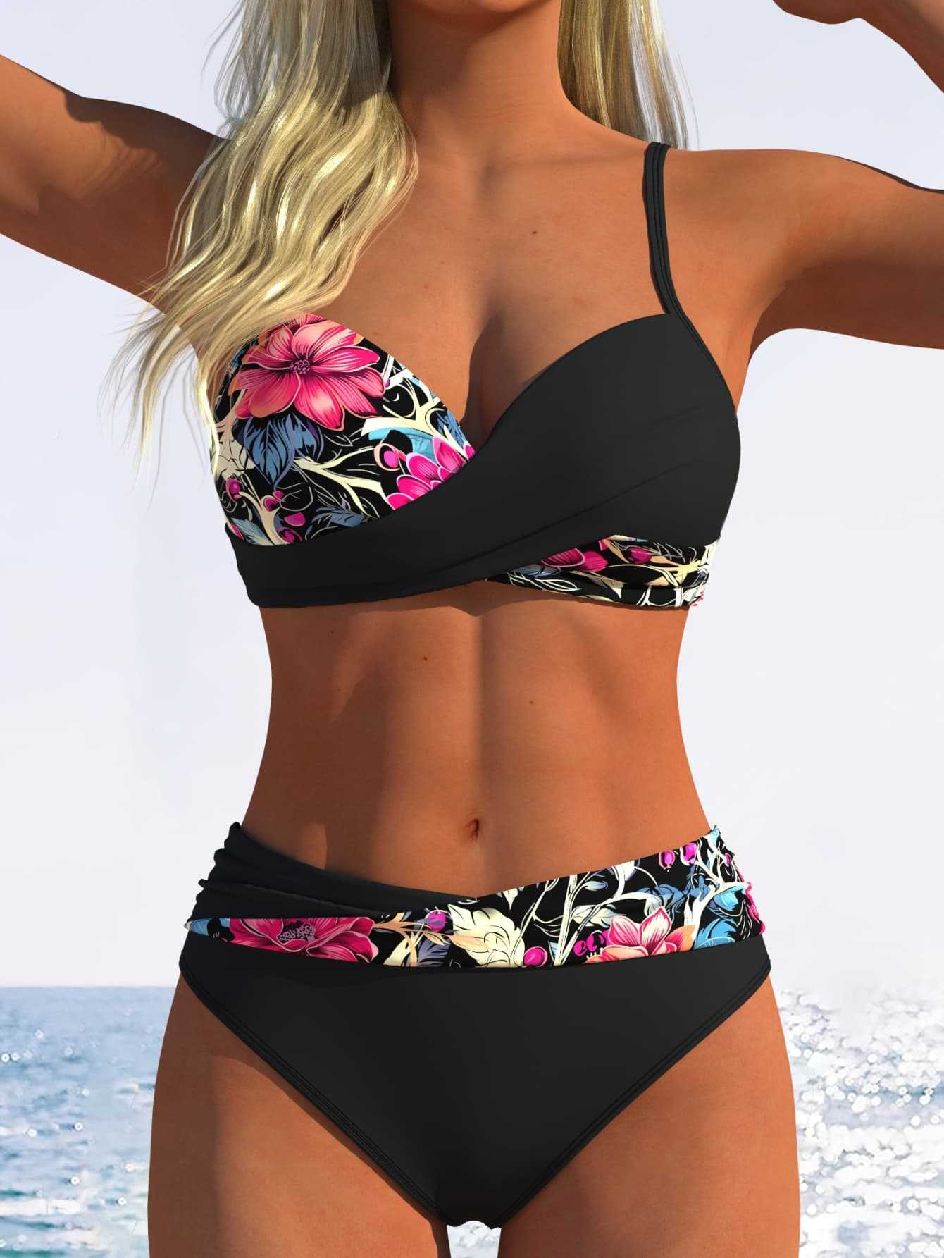 🌺 Az egyik legnépszerűbb 2026-os női magas derekú, mintás bikini szett