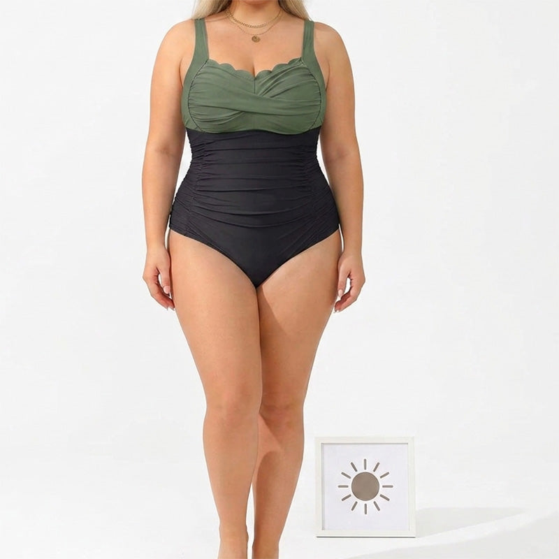 Klasszikus egyrészes női fürdőruha plus size méretekben