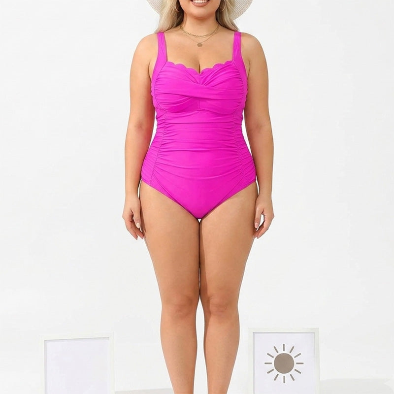 Klasszikus egyrészes női fürdőruha plus size méretekben
