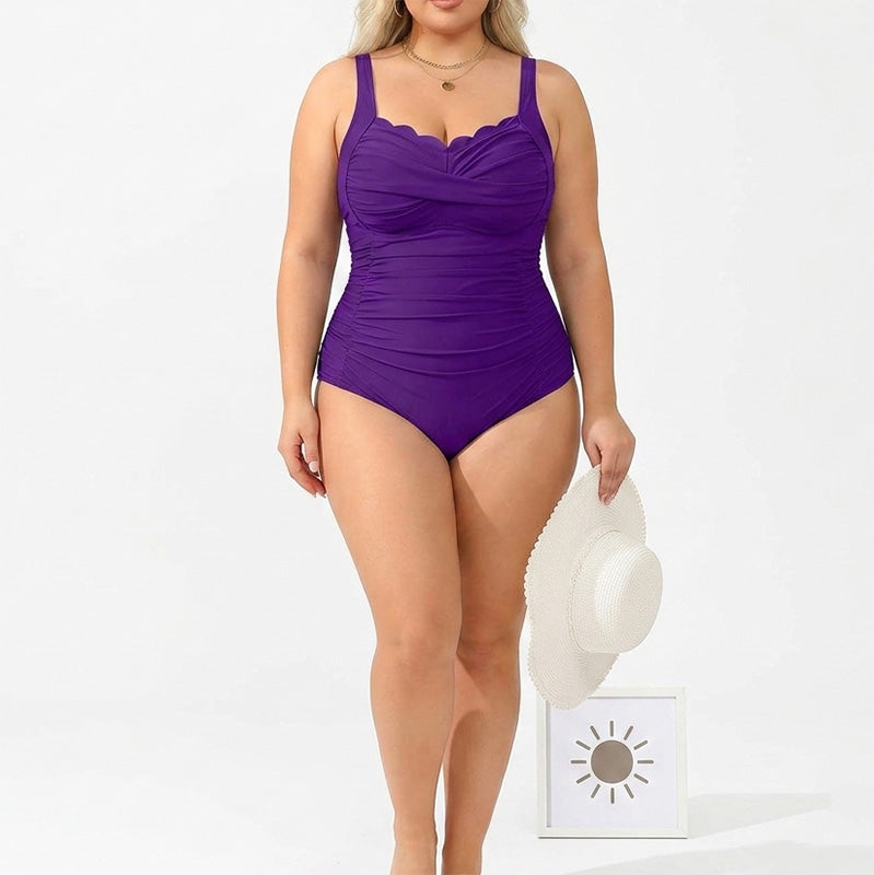 Klasszikus egyrészes női fürdőruha plus size méretekben