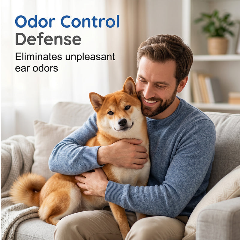 🐶 🧴 Gyengéd kisállat fültisztító – Csillapítja a viszketést, eltávolítja a fülzsírt és a kellemetlen szagokat – Tökéletes kutyák és macskák számára 🐱