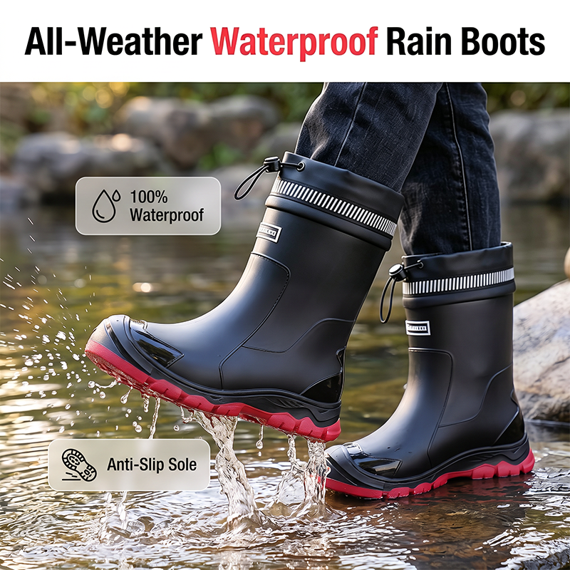 Vízálló, félvádrávégig érő esőcsizma férfiaknak és nőknek🌧️👢