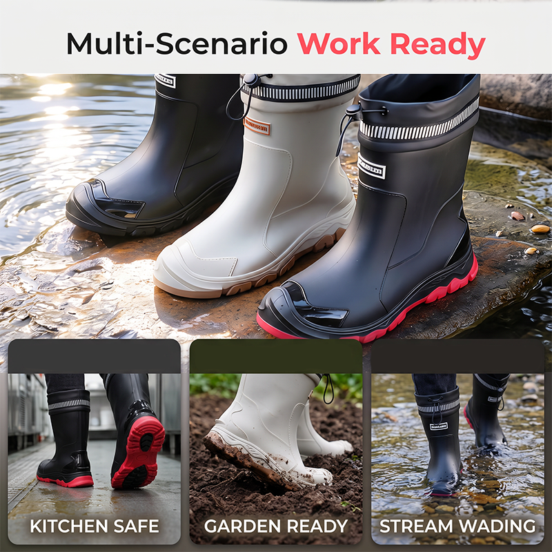Vízálló, félvádrávégig érő esőcsizma férfiaknak és nőknek🌧️👢