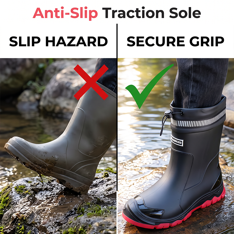 Vízálló, félvádrávégig érő esőcsizma férfiaknak és nőknek🌧️👢
