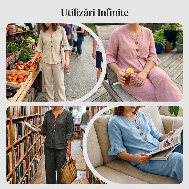🔥S-2XL⌛️Női szett: puffos ujjú blúz és bő nadrág❤️