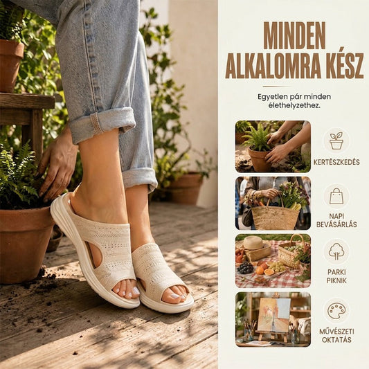 👠Női, lélegző kötött anyagból készült platform szandál ☁️