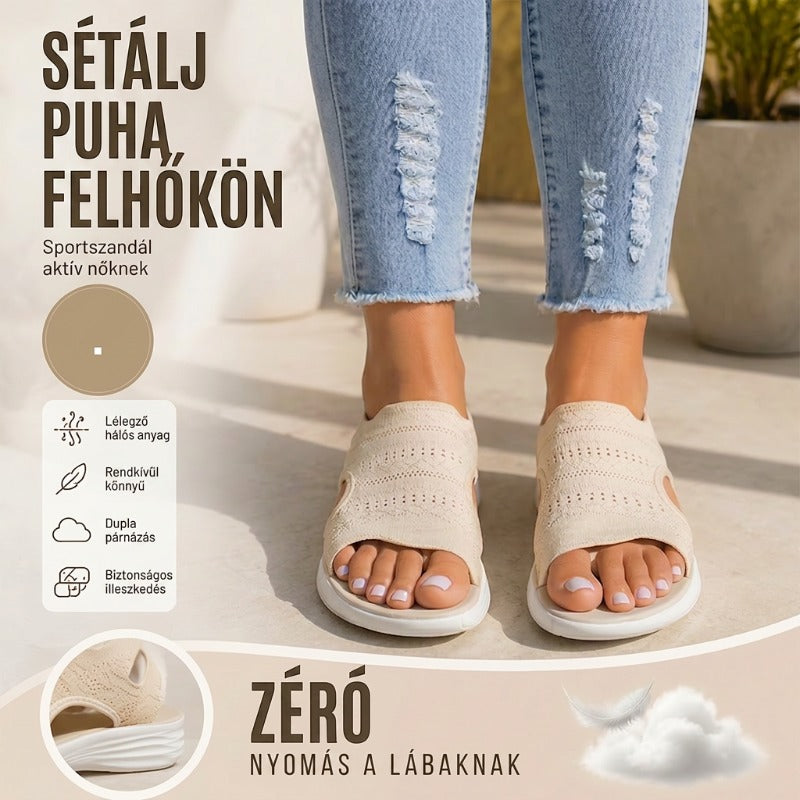 👠Női, lélegző kötött anyagból készült platform szandál ☁️