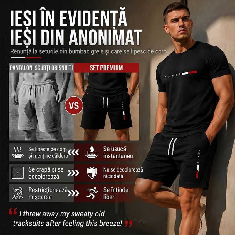 👕 MOST 30% KEDVEZMÉNY! ⏰ Férfi kétrészes mintás szett – Puha és lélegző – Laza szabás, tökéletes nyári kikapcsolódásra vagy hétköznapokra – Összeillő felső és rövidnadrág 🩳
