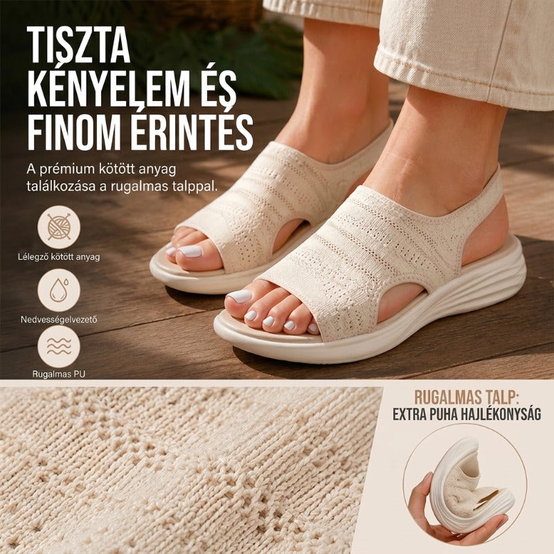 👠Női, lélegző kötött anyagból készült platform szandál ☁️