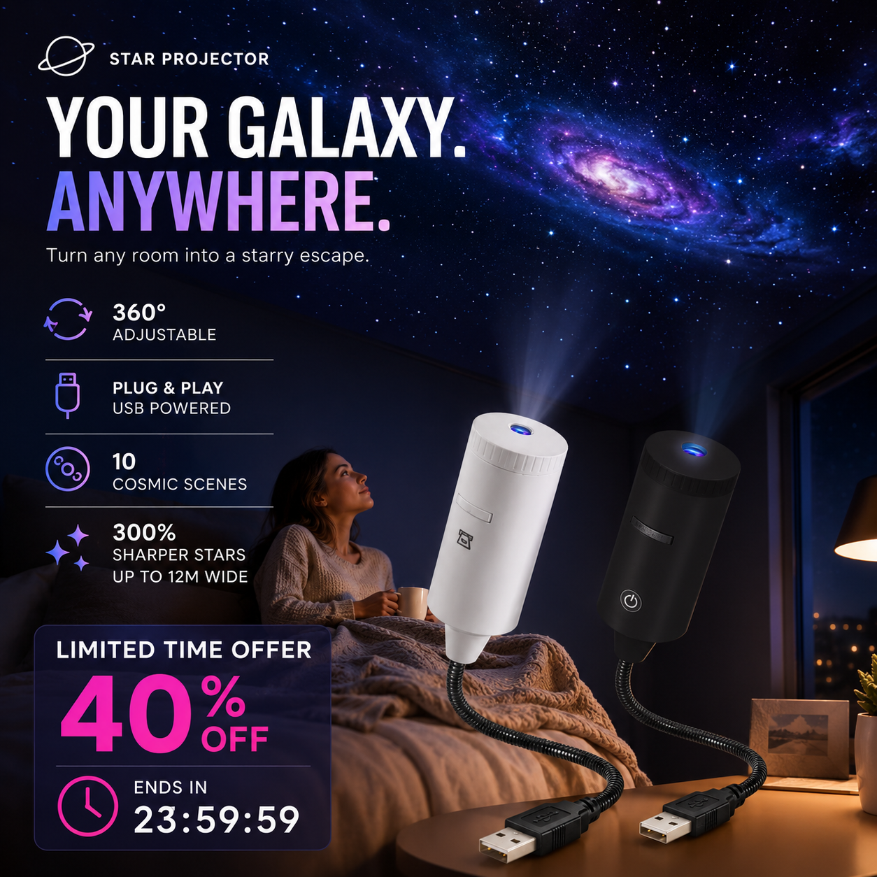 Plug-and-Play HD csillagvetítő – Több mint 50 000 elégedett felhasználó